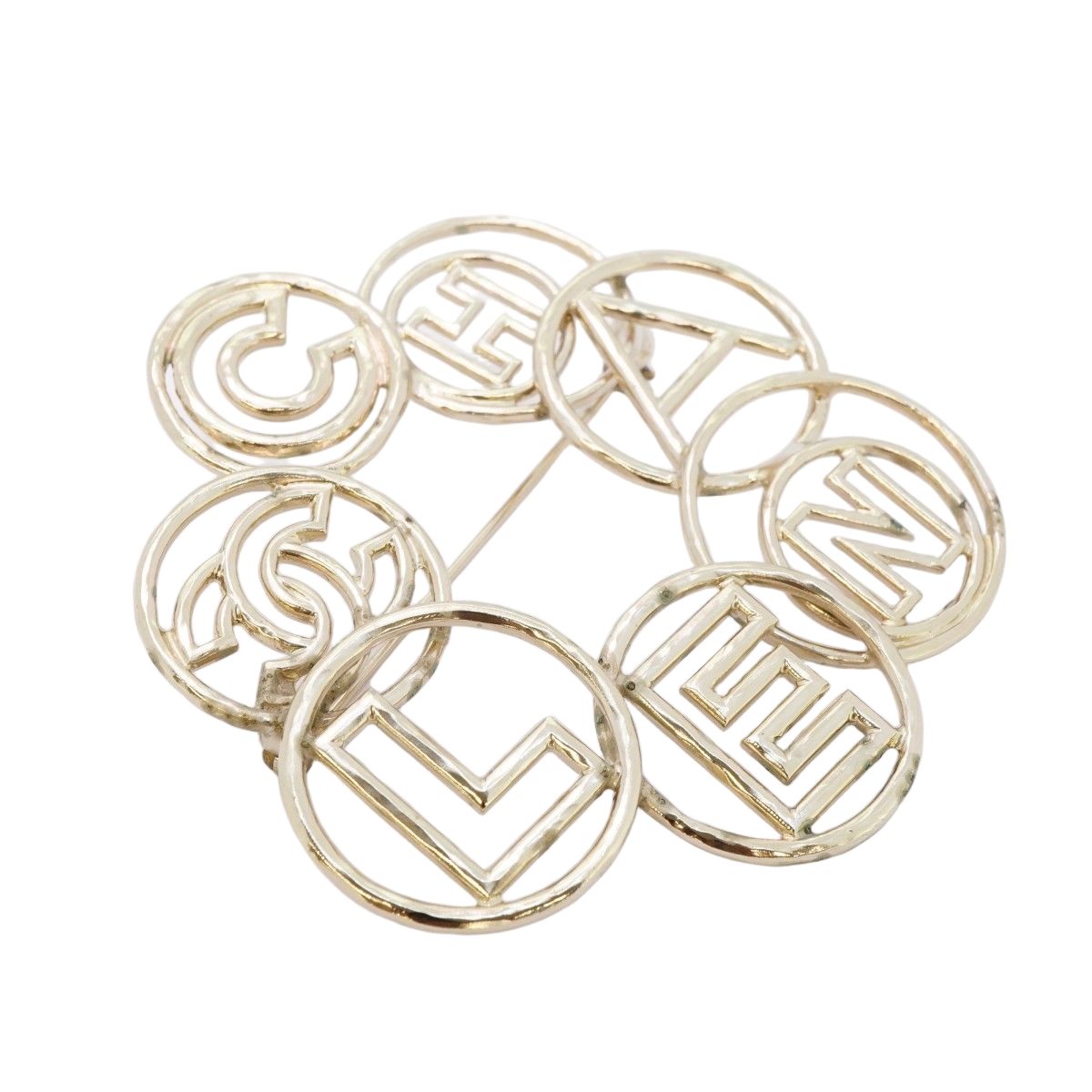 Chanel Brooch Logo Metal Silver — view 2