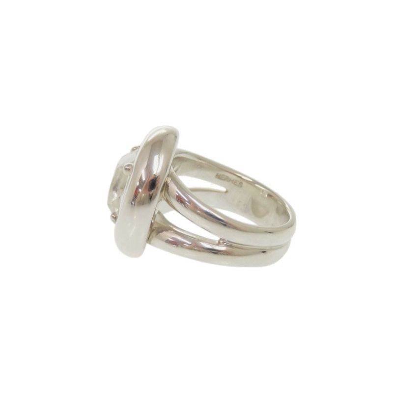 Hermes Vintage Gaucho Silver 925 White Topaz 17 Ring 0267 — view 5