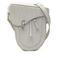 Dior Oblique Saddle Bag Crossbody White Leather