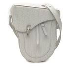 Dior Oblique Saddle Bag Crossbody White Leather