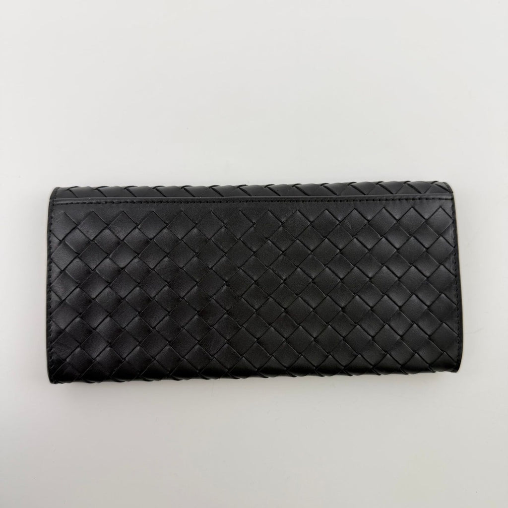 Bottega Veneta Intrecciato Wallet Black Leather Vintage — view 2