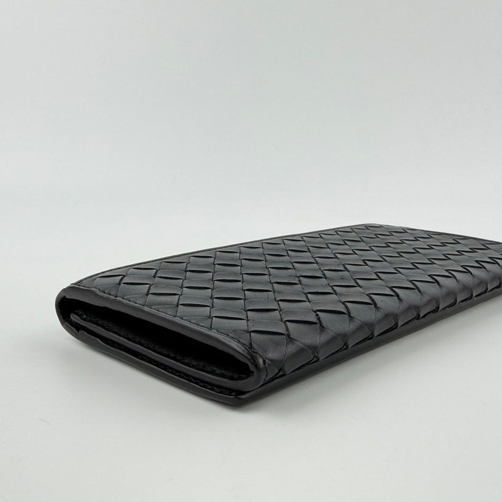 Bottega Veneta Intrecciato Wallet Black Leather Vintage — view 7