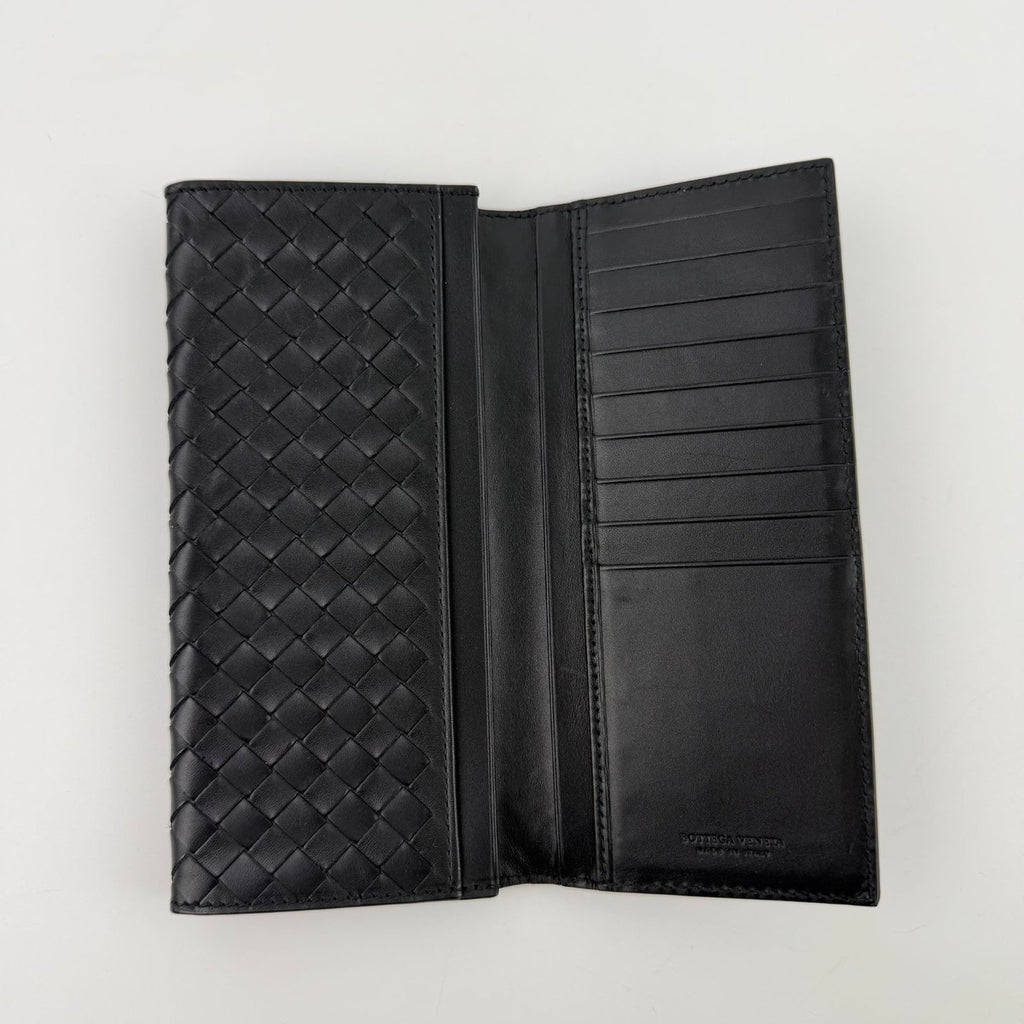 Bottega Veneta Intrecciato Wallet Black Leather Vintage — view 9