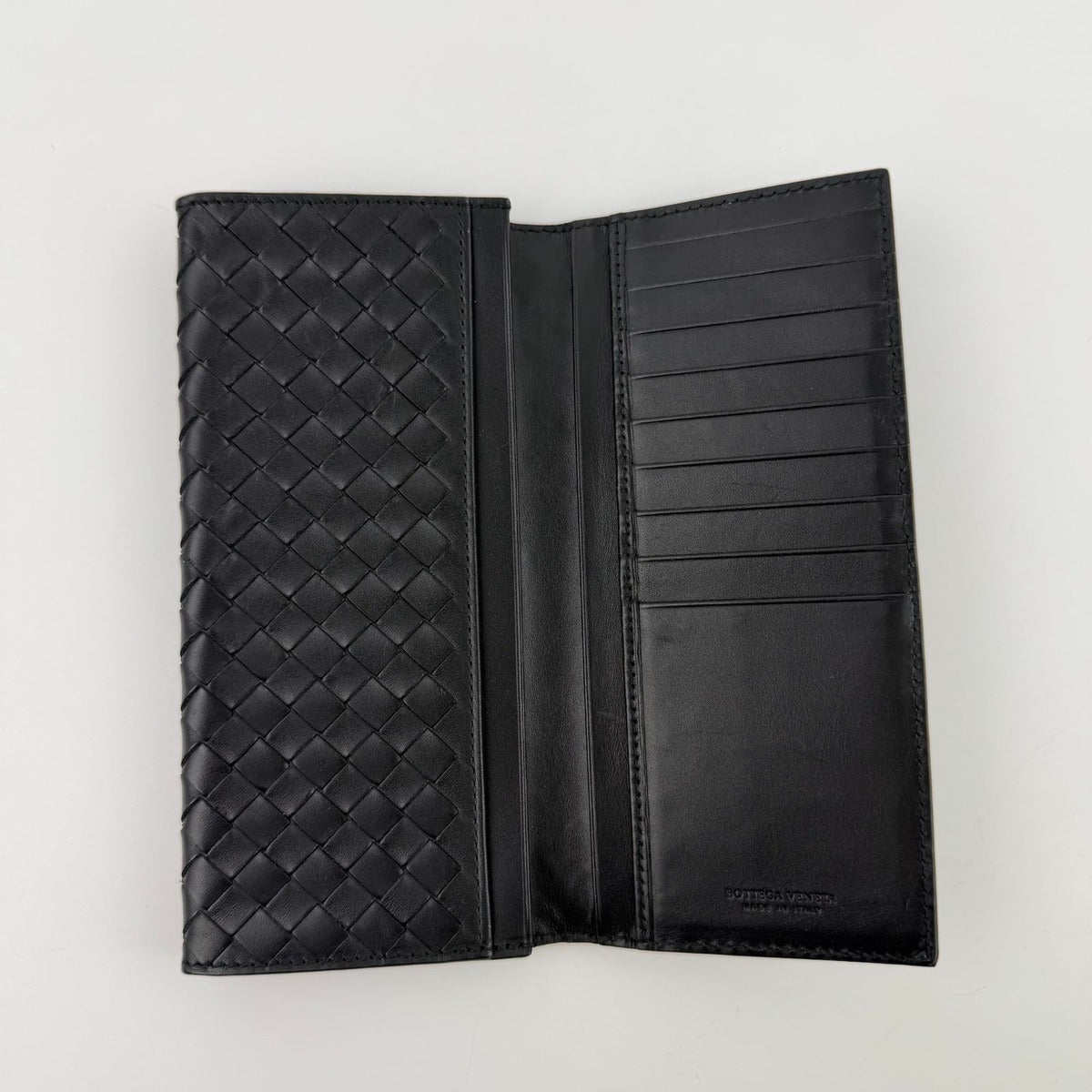 Bottega Veneta Intrecciato Wallet Black Leather Vintage — view 9