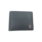Louis Vuitton Bifold Wallet Taiga Portefeuille Multiple Black