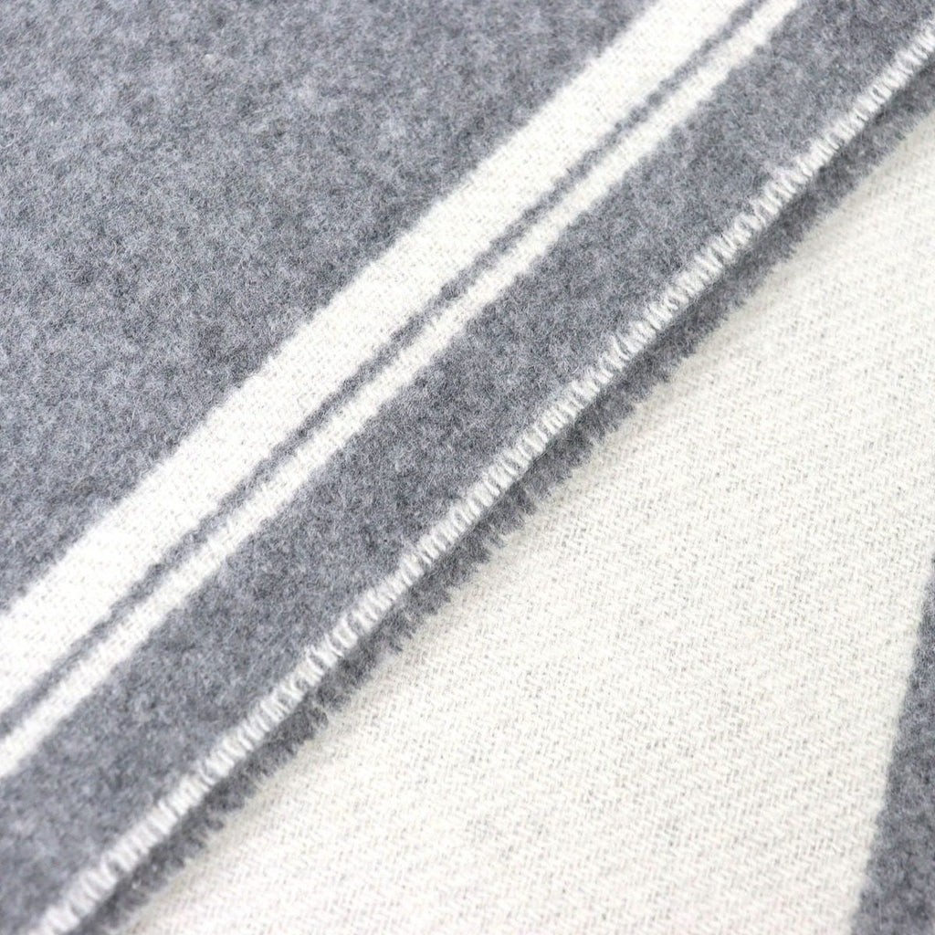 Hermes Band de Repo Cashmere Gray Flannel Yvoir Bicolor Fringe Long Scarf — view 5