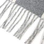 Hermes Band de Repo Cashmere Gray Flannel Yvoir Bicolor Fringe Long Scarf — view 6