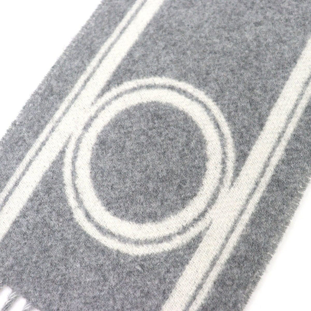 Hermes Band de Repo Cashmere Gray Flannel Yvoir Bicolor Fringe Long Scarf — view 7