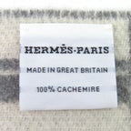 Hermes Band de Repo Cashmere Gray Flannel Yvoir Bicolor Fringe Long Scarf — view 8