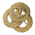 Chanelcc Woven Brooch Gold Plated