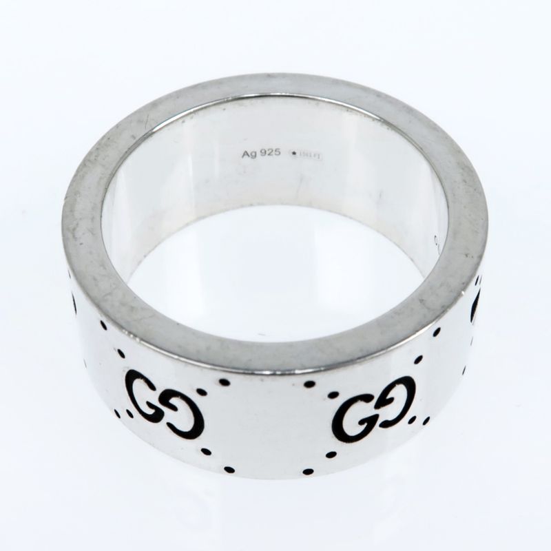 Gucci Adidas Collaboration Ring Engraving Wide Trefoil 17 AG 925 Jewelry — view 9
