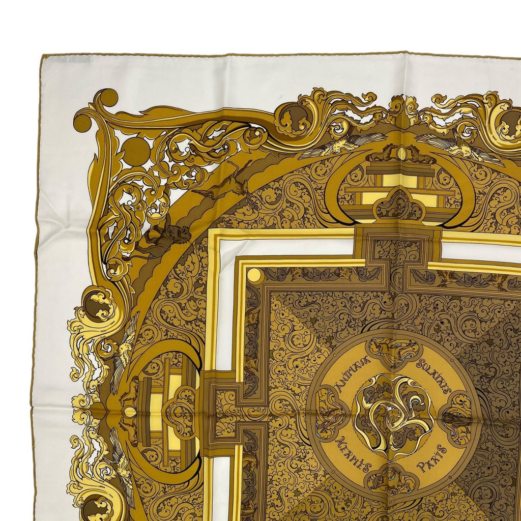 Hermes Scarf Silk Carre 90 Animaux Solaires Animals of the Sun White — view 2