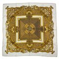 Hermes Scarf Silk Carre 90 Animaux Solaires Animals of the Sun White