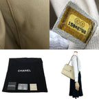 Chanel Shoulder Bag Quilted Large Calf Beige Ivory Silver Hardware Chain 15 th — view 9