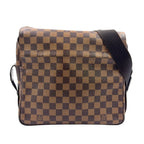 Louis Vuitton Naviglio Damier Ebene Leather Brown Shoulder Bag Gold