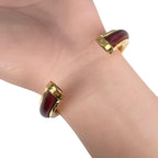 Hermes Metal Red Bracelet Bangle Gold — view 5