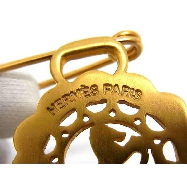 Hermes Horse Pin Brooch Pin Badge Gold — view 4