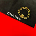 Chanel with Comment Vintage CC Logo Turnlock Motif Chain Bracelet Gold