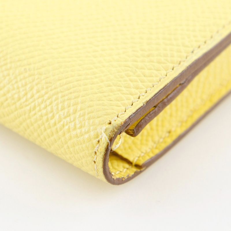 Hermes Bearn Souffle Vaux Epson Yellow R Long Wallet — view 5