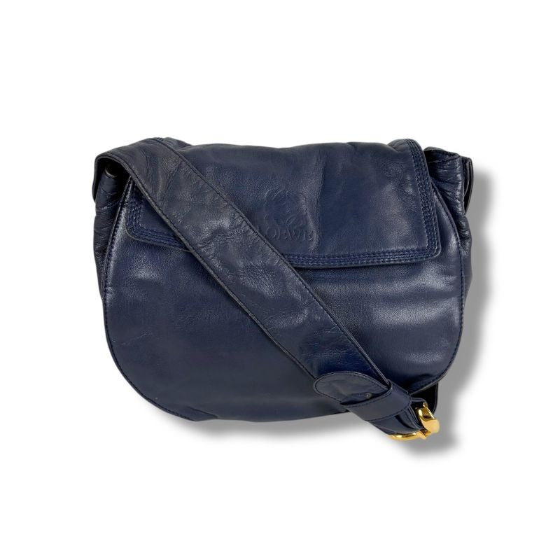 Loewe Anagram Logo Mini Shoulder Bag Nappa Leather Navy — view 2