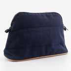 Hermes Bolide Pouch 25 Cotton Canvas Navy Blue — view 3