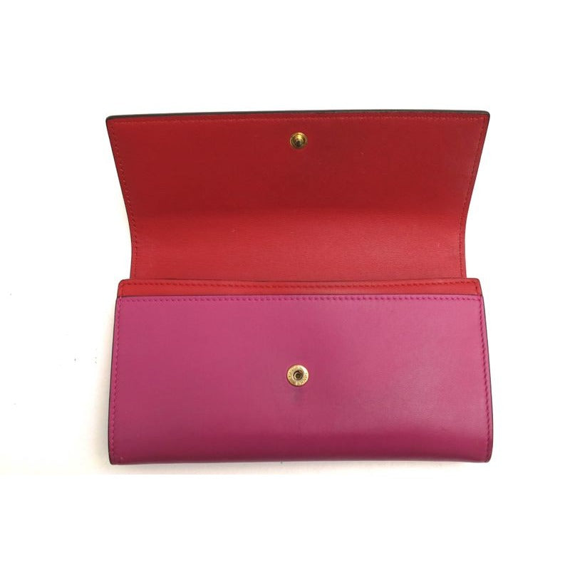 Gucci Long Wallet Women Leather Red bg with Flap Coin — view 5