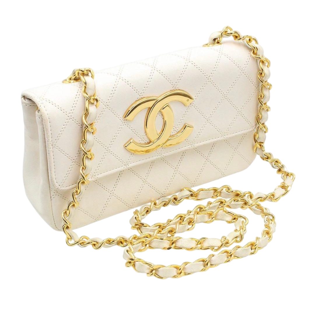 Chanel Jumbo CC Logo Mini Bicolor Chain Shoulder