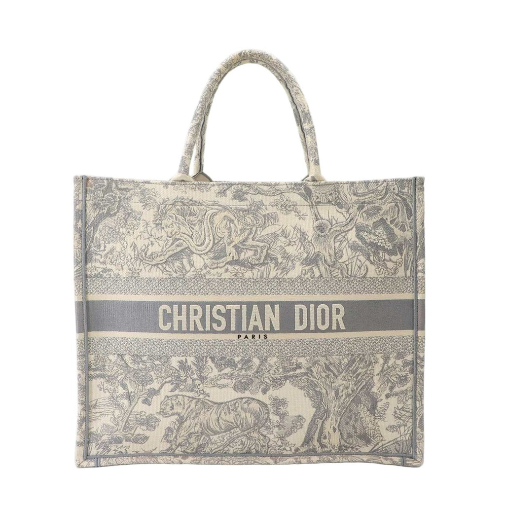Dior Book Tote Canvas Ecruwhite Gray
