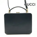 Gucci Vintage Leather 2-Way Hand Shoulder Vanity Navy Purse
