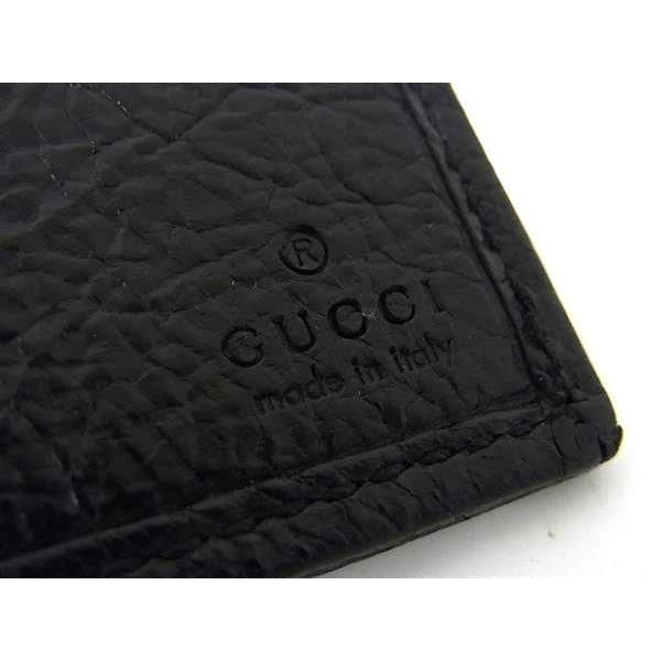 Gucci Wallet Interlocking G Black Leather Wrinkle Processing — view 2