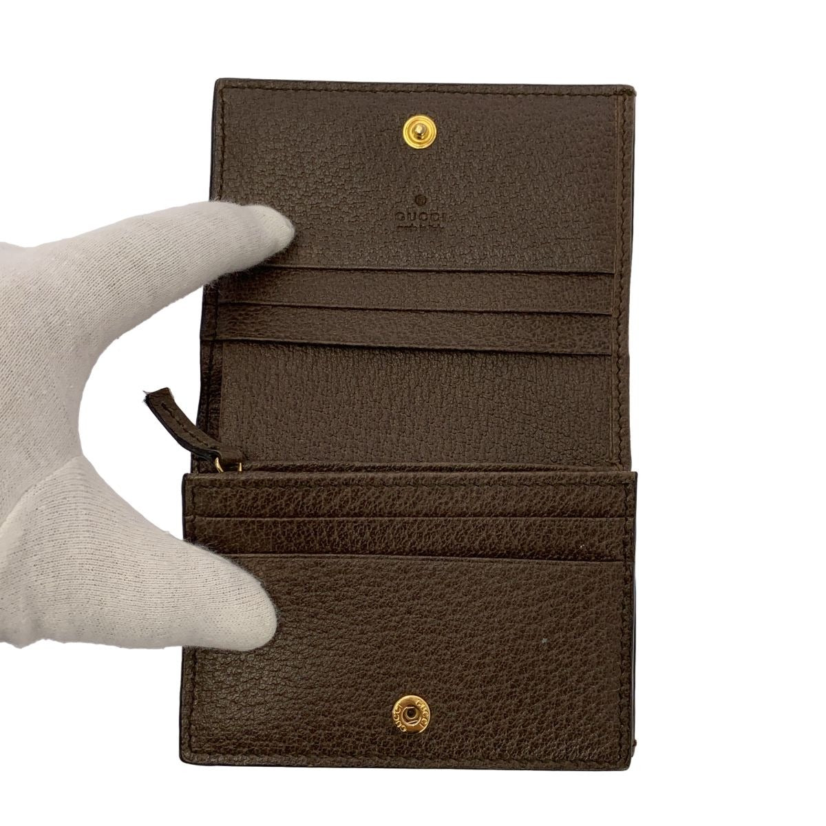 Gucci Wallet GG Ophidia PVC Bifold Card Holder Brown Tan — view 4