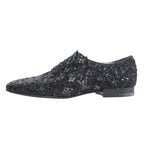 Louis Vuitton Sequin Monogram Whole Cut Dress Shoes Black 8 — view 2