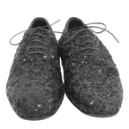 Louis Vuitton Sequin Monogram Whole Cut Dress Shoes Black 8 — view 3