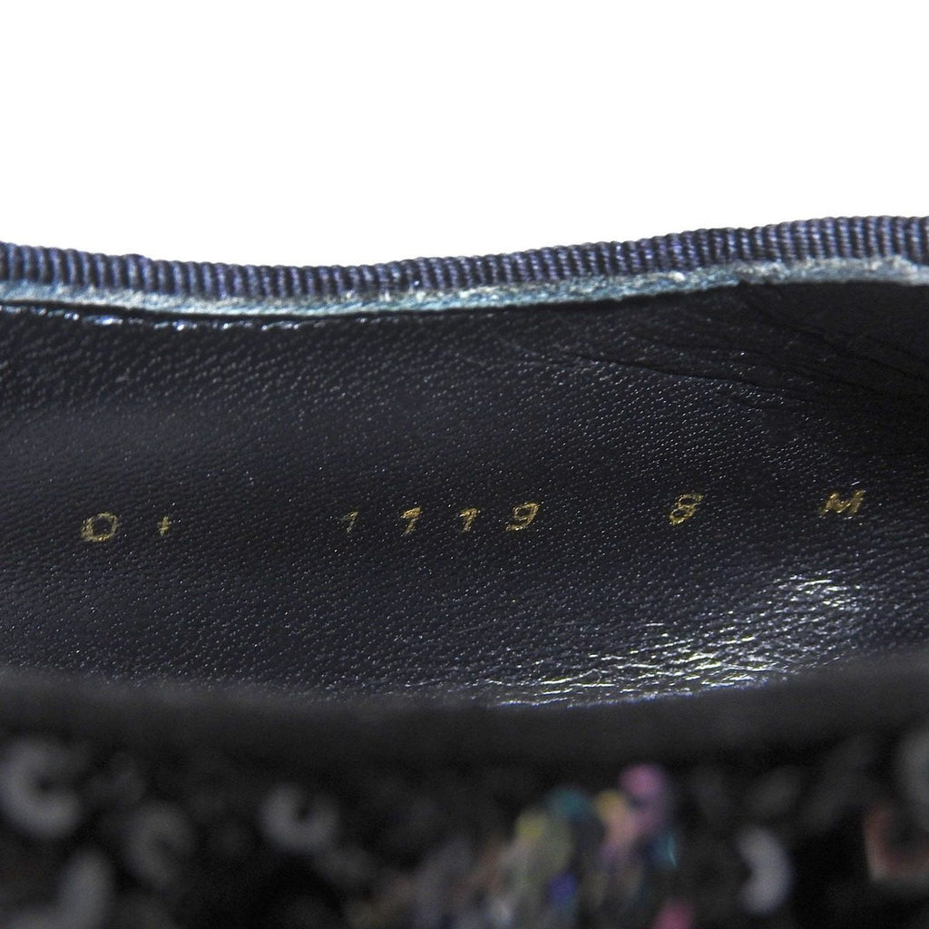 Louis Vuitton Sequin Monogram Whole Cut Dress Shoes Black 8 — view 7
