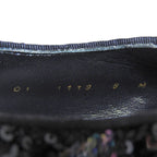 Louis Vuitton Sequin Monogram Whole Cut Dress Shoes Black 8 — view 7