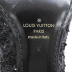 Louis Vuitton Sequin Monogram Whole Cut Dress Shoes Black 8 — view 8
