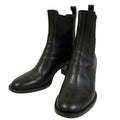 Fendi Calligraphy Leather Ankle Boots 37 Black