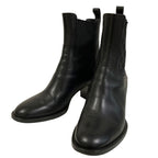Fendi Calligraphy Leather Ankle Boots 37 Black