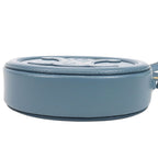 Celine Oval Purse Cuir Triomphe Cross Belt Bag Light Blue Leather — view 3