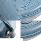 Celine Oval Purse Cuir Triomphe Cross Belt Bag Light Blue Leather — view 6