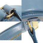 Celine Oval Purse Cuir Triomphe Cross Belt Bag Light Blue Leather — view 7