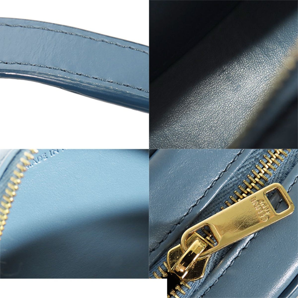 Celine Oval Purse Cuir Triomphe Cross Belt Bag Light Blue Leather — view 8