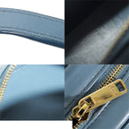 Celine Oval Purse Cuir Triomphe Cross Belt Bag Light Blue Leather — view 8