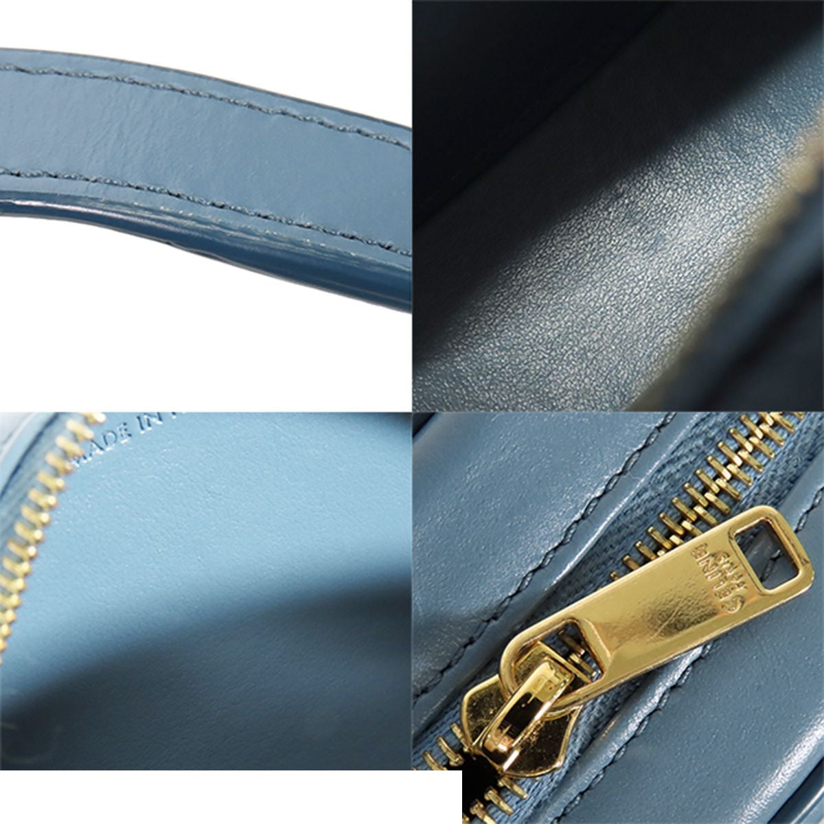 Celine Oval Purse Cuir Triomphe Cross Belt Bag Light Blue Leather — view 8