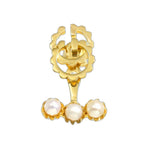 Gucci GG Running Logo Baby Pearl Earrings 18K YG Yellow Gold