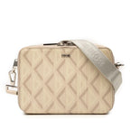 Dior CD Diamond Crossbody Shoulder Bag Beige Leather