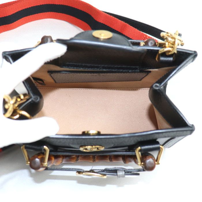 Gucci Diana Mini Tote 2-Way Shoulder Bag Black U3 zdt 1073 — view 3