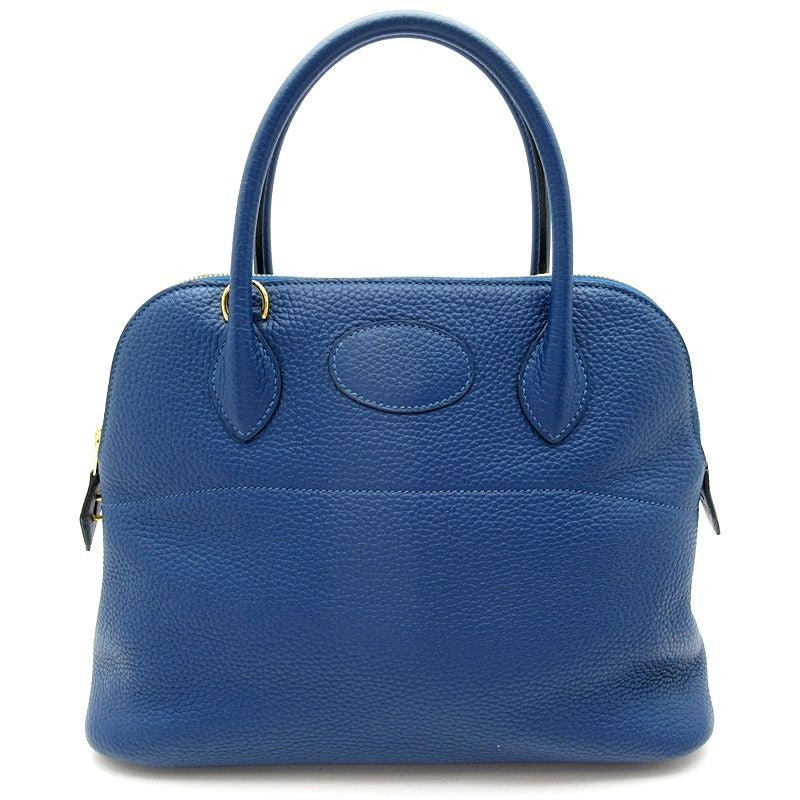 Hermes Bolide 31 Taurillon Clemence Handbag Deep Blue