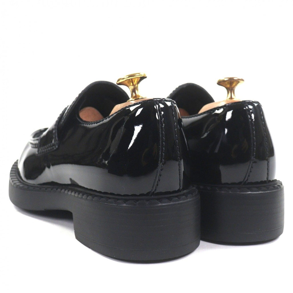 Prada Chocolate Patent Leather Triangle Logo Loafer Black 6.5 — view 4
