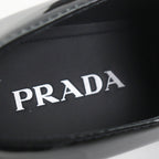 Prada Chocolate Patent Leather Triangle Logo Loafer Black 6.5 — view 8